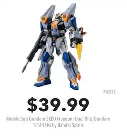 GameStop Mobile Suit Gundam SEED Freedom Duel Blitz Gundam 1/144 HG by Bandai Spirits offer