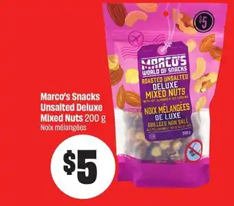 Chalo FreshCo Marco's Snacks Unsalted Deluxe Mixed Nuts 200 g offer
