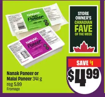 Chalo FreshCo Nanak Paneer or Malai Paneer 341 g offer