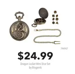 GameStop Dragon Locket Mini Dice Set by Biogenik offer