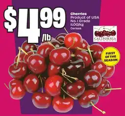 Chalo FreshCo Cherries Product of USA No. 1 Grade 11.00/kg offer