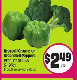 Chalo FreshCo Broccoli Crowns or Green Bell Peppers Product of USA 5.49/kg offer