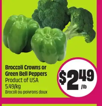 Chalo FreshCo Broccoli Crowns or Green Bell Peppers Product of USA 5.49/kg offer