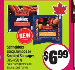 Chalo FreshCo Schneiders Juicy Jumbos or Smoked Sausages 375-450 g offer