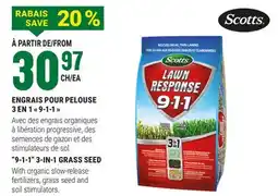 BMR ENGRAIS POUR PELOUSE 3 EN 1 9-1-1 offer