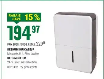 BMR DÉSHUMIDIFICATEUR offer