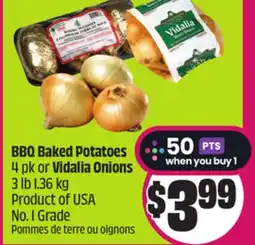 Chalo FreshCo BBQ Baked Potatoes 4 pk or Vidalia Onions 3 lb 1.36 kg Product of USA No. 1 Grade offer