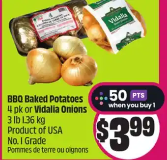 Chalo FreshCo BBQ Baked Potatoes 4 pk or Vidalia Onions 3 lb 1.36 kg Product of USA No. 1 Grade offer
