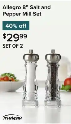 Linen Chest Allegro 8 Salt and Pepper Mill Set offer