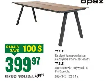 BMR TABLE offer