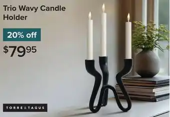Linen Chest Trio Wavy Candle Holder offer