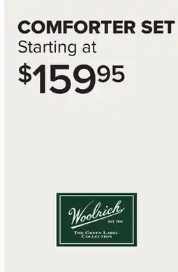 Linen Chest WOOLRICH COMFORTER SET BEDDING SETS offer