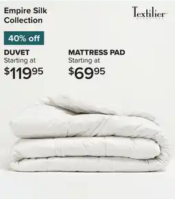 Linen Chest Textilier Empire Silk Collection Mattress Pad offer