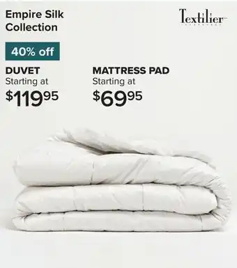 Linen Chest Textilier Empire Silk Collection Mattress Pad offer