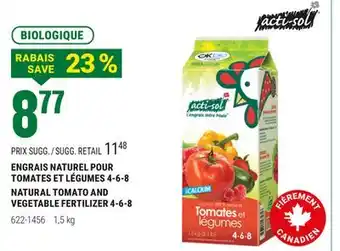BMR ENGRAIS NATUREL POUR TOMATES ET LÉGUMES 4-6-8 offer
