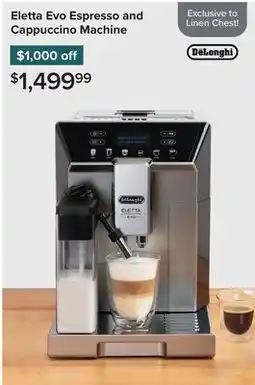 Linen Chest Eletta Evo Espresso and Cappuccino Machine offer