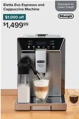 Linen Chest Eletta Evo Espresso and Cappuccino Machine offer
