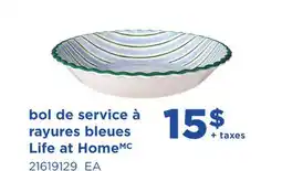 Maxi BOL DE SERVICE À RAYURES BLEUES LIFE AT HOMEMC offer