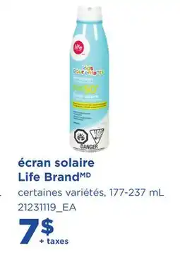 Maxi ÉCRAN SOLAIRE LIFE BRANDMD, 177-237 mL offer