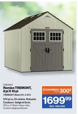 Patrick Morin TREMONT Shed, 8 ft. X 10 ft offer