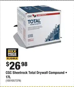 Home Depot CGC Sheetrock Total Drywall Compound • 17L offer