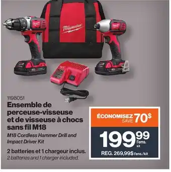 Patrick Morin M18 Cordless Hammer Drill and Impact Driver Kit offer