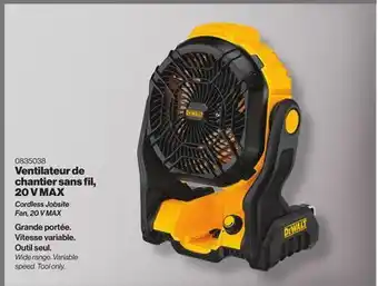 Patrick Morin Cordless Jobsite Fan, 20 V MAX offer