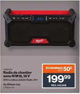 Patrick Morin M18 Cordless Jobsite Radio, 18 V offer
