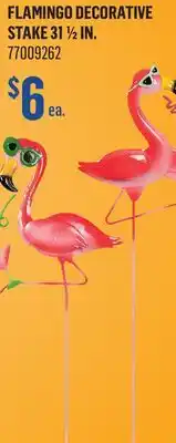 Canac Flamingo Decorative Stake 31 1/2 in offer