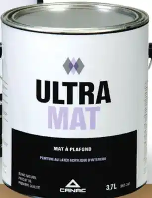 Canac UltraMat Ceiling Latex Paint Natural White 3.7 L offer