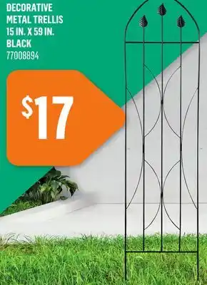 Canac Decorative Metal Trellis 15 in. x 59 in. Black offer