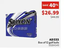 Sports Experts SRIXON AD333 Box of 12 Golf Balls offer