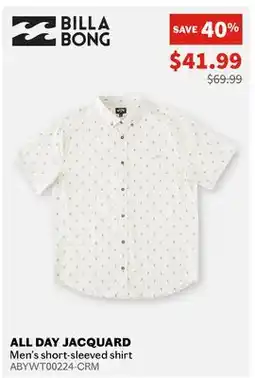 Sports Experts BILLABONG All Day Jacquard Men's short-sleeved shirt offer