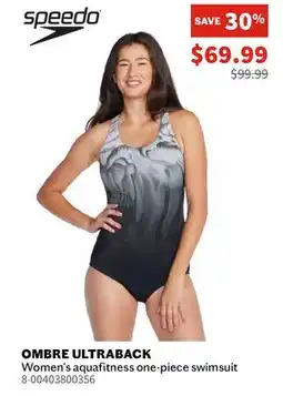 Sports Experts SPEEDO Ombre Ultraback Women's aquafitness one-piece swimsuit offer