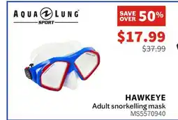 Sports Experts AQUA LUNG Hawkeye Adult snorkelling mask offer
