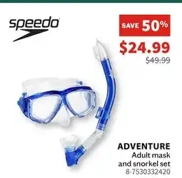 Atmosphere SPEEDO Adventure Adult mask and snorkel set offer