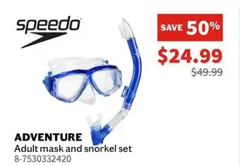 Sports Experts SPEEDO Adventure Adult mask and snorkel set offer