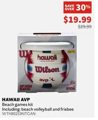 Sports Experts WILSON Hawaii AVP Beach games kit including: beach volleyball and frisbee offer