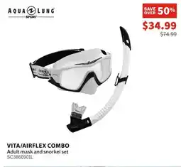 Atmosphere AQUA LUNG Vita/Airflex Combo Adult mask and snorkel set offer