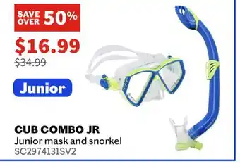 Sports Experts AQUA LUNG Cub Combo Jr Junior mask and snorkel offer