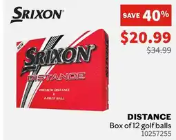 Sports Experts SRIXON Distance Box of 12 golf balls offer