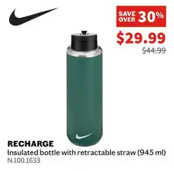 Sports Experts NIKE Recharge Insulated bottle with retractable straw offer