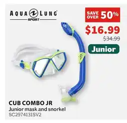 Atmosphere AQUA LUNG Cub Combo Jr Junior mask and snorkel offer