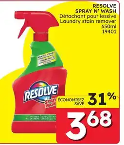 Rossy RESOLVE SPRAY N' WASH Laundry stain remover offer