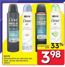 Rossy DOVE Asst. spray deodorants offer