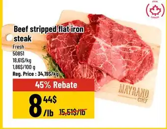 Mayrand Beef stripped flat iron steak CANADA offer