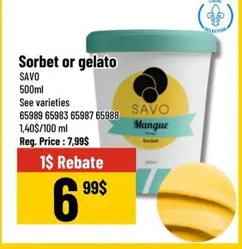 Mayrand Sorbet or gelato QUEBEC offer