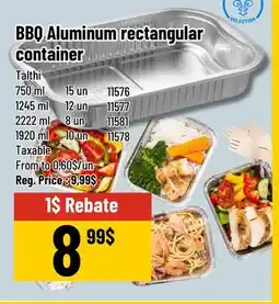 Mayrand BBQ Aluminum rectangular container QUEBEC offer