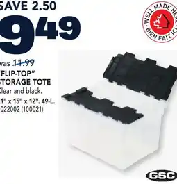 RONA GSC FLIP-TOP STORAGE TOTE 21 x 15 x 12 offer
