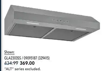 RONA BROAN DESIGNER AND MISTRAL UNDER-CABINET RANGE HOODS offer